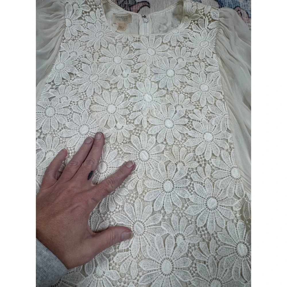 Giambattista Valli Archival Lace Silk Balloon Sleeve Blouse Italy 40 XS Ivory - Picture 11 of 15